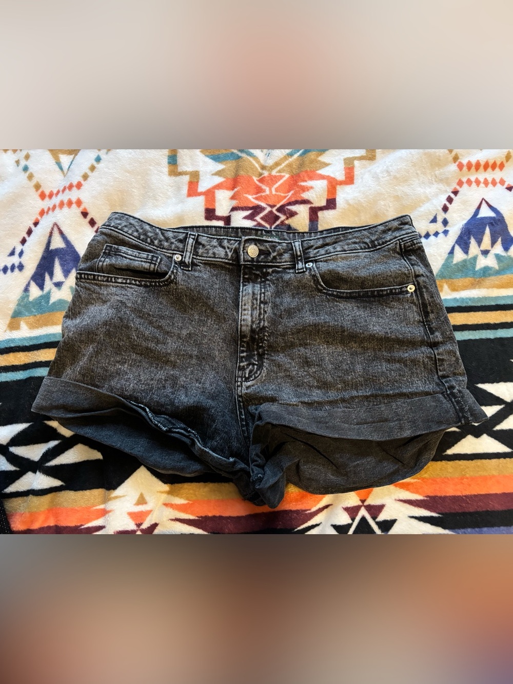 wild fable Washed Black High-Rise Denim Shorts